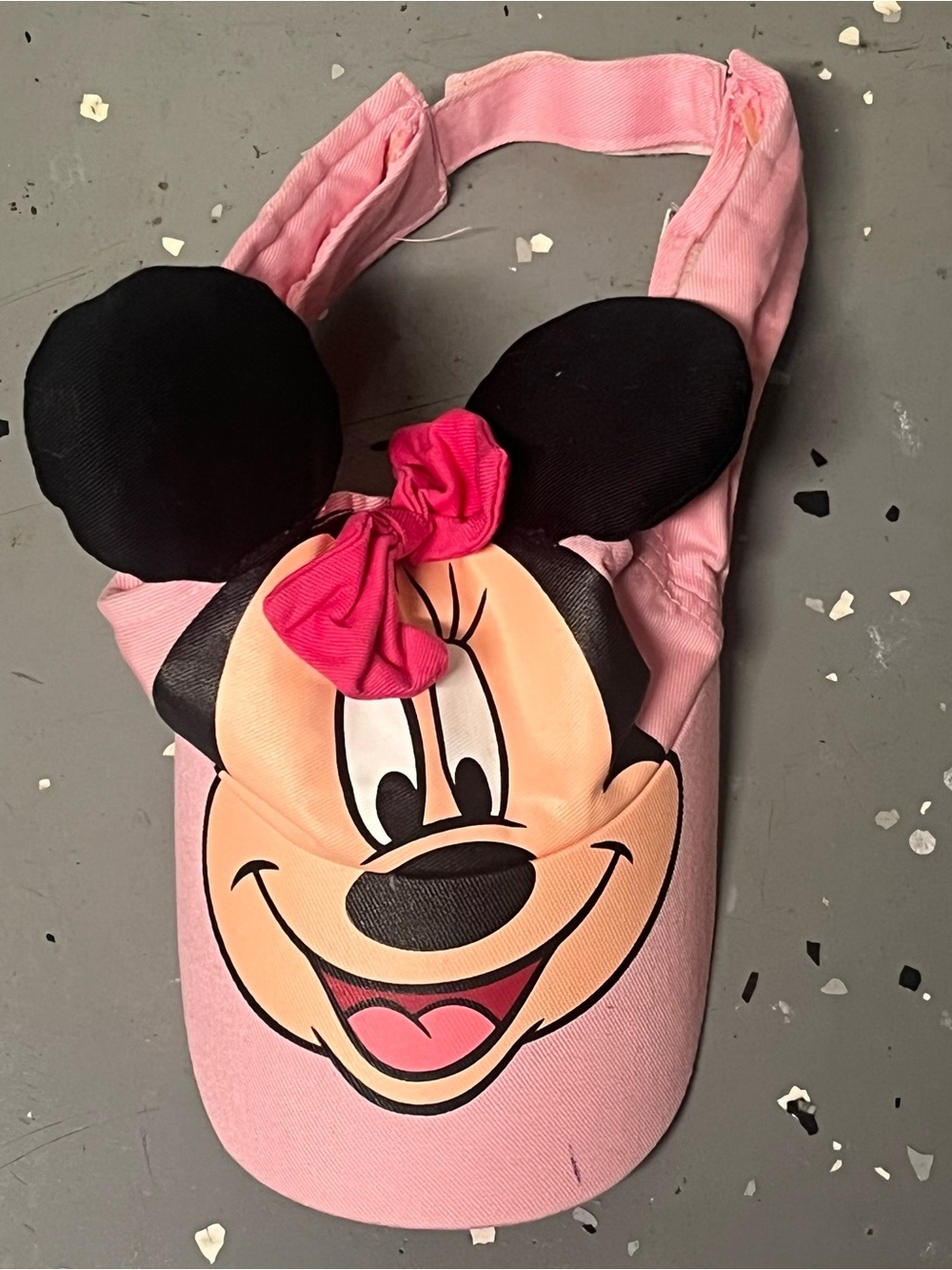 Disney Minnie Mouse Visor Hat Polka Dotted With Ears Pink size 4-6x